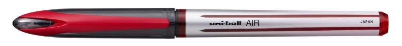 LOT de 12 Uni-ball AIR UBA-188-L Roller - Pointe bille 0,7 mm - Écrit comme un stylo plume - Encre pigmentée résistante à l'eau et à la lumière - Couleur rouge