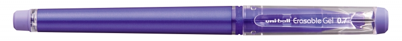 LOT de 12 Uni-ball UF-222 Roller Gel Effaçable - Pointe Bille 0,7 mm - Encre Thermosensible - Double Gomme - Couleur Violet