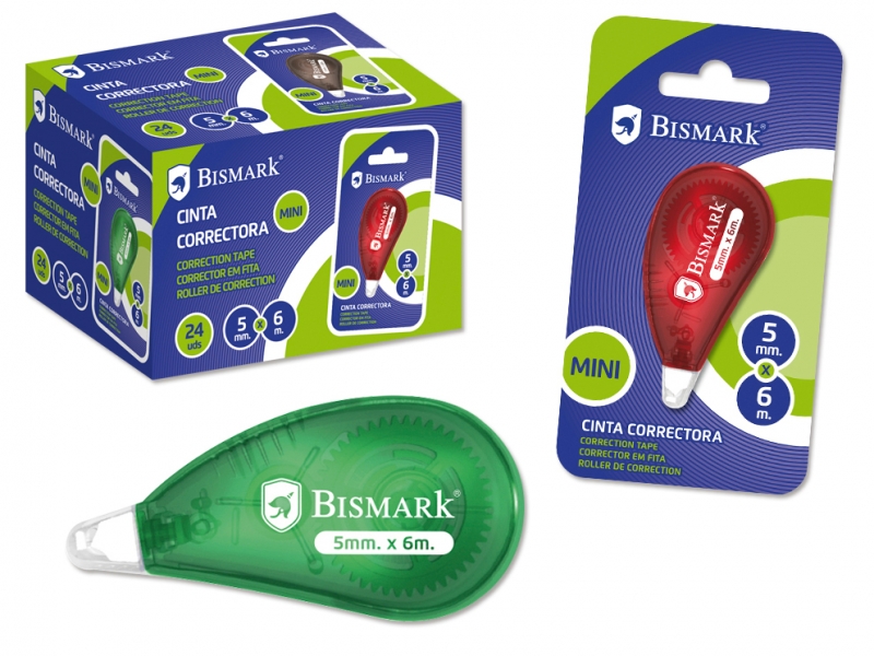 LOT de 24 Bismark Mini ruban correcteur sec - Haute qualité - Correction rapide - Ne tache pas - Ne laisse aucune trace sur les photocopies