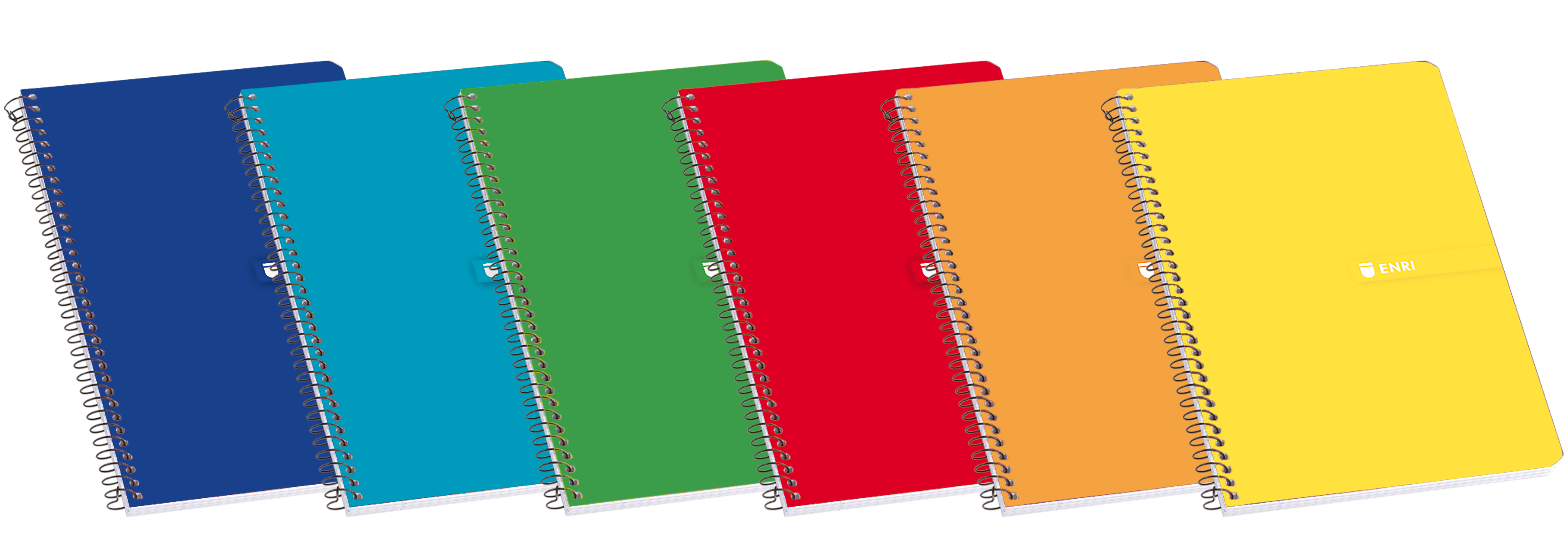 LOT de 5 Enri Fº Cahier à Spirale Lisse à Couverture Rigide 80 Feuilles Assorties - Couverture Rigide Résistante - Cahier à Spirale pour Plus de Confort - 80 Feuilles Lisses pour Écrire Sans Problèmes - Couleurs Assorties