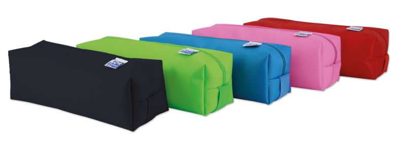 LOT de 5 Grande trousse carrée Oxford Kangoo Kids - Polyester durable - Couleurs assorties