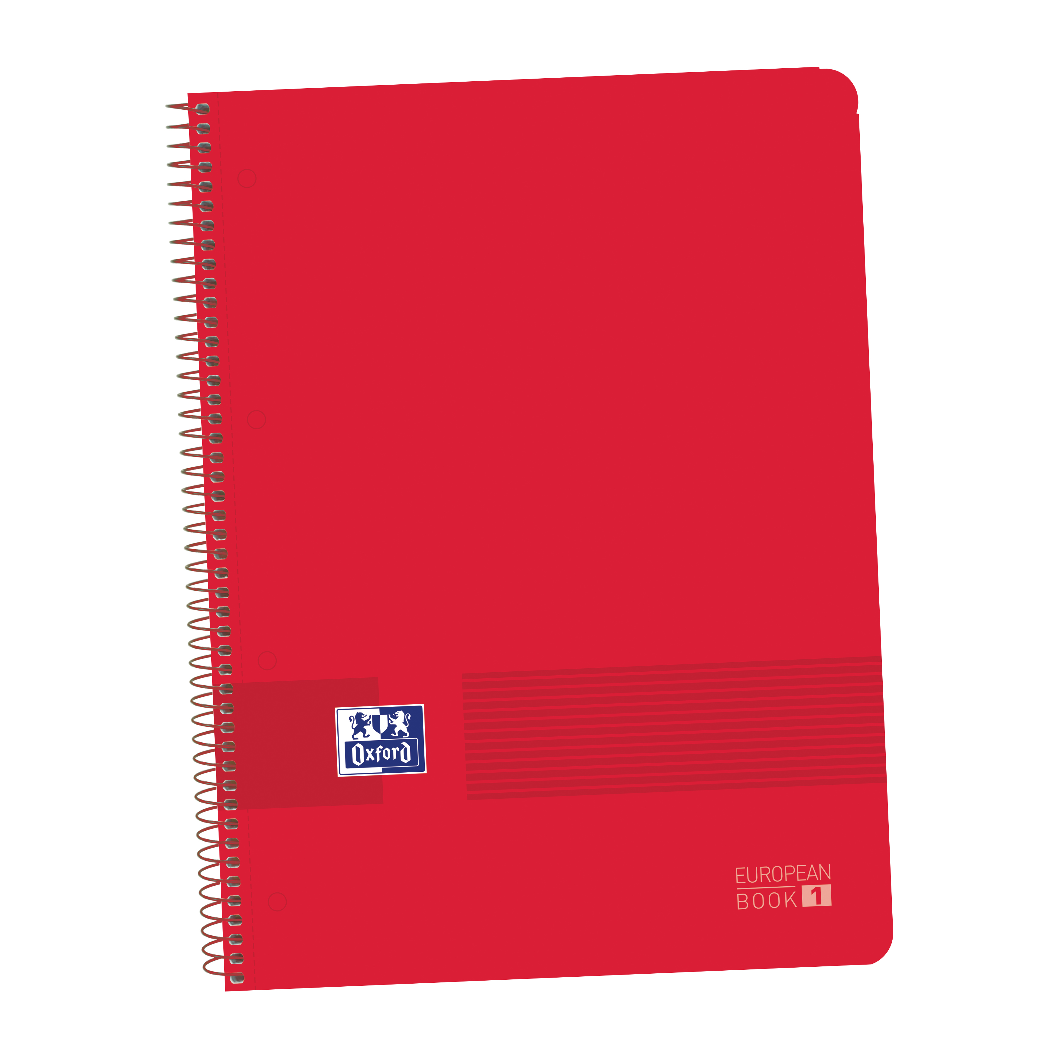 LOT de 5 Oxford Live&Go A4+ Europeanbook - Couverture Plastique - 80 Feuilles - Format 1,5x5 - Couleur Rouge