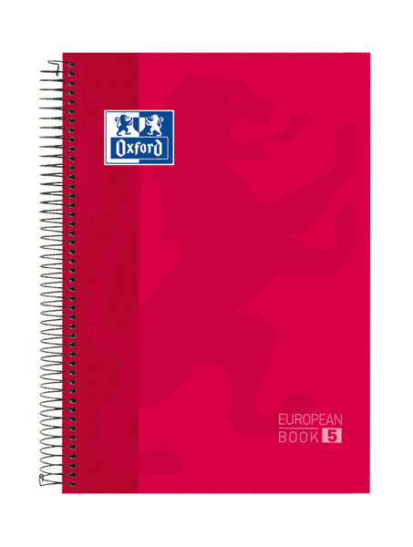 LOT de 5 Oxford School Classic A4+ Europeanbook - Couverture Extra Rigide - 50% Feuilles Gratuites - 5x5 - 120 Feuilles