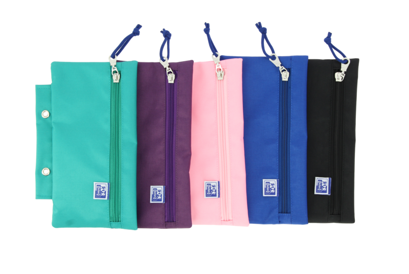 LOT de 5 Trousse Oxford Teens Europeanbinder en Polyester - Résistante et Durable - Format Compact de 22x13x1cm - Couleurs Assorties