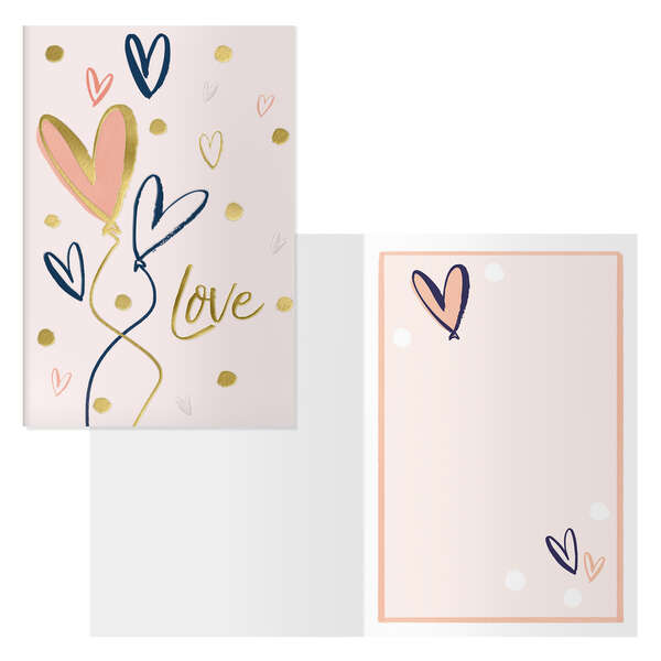 LOT de 6 Carte de voeux Dohe pour couples - 11,5x17 cm - Impression en couleur - Impression avec film couleur - Marquage à sec - Papier offset blanc 300gr - Comprend une enveloppe colorée