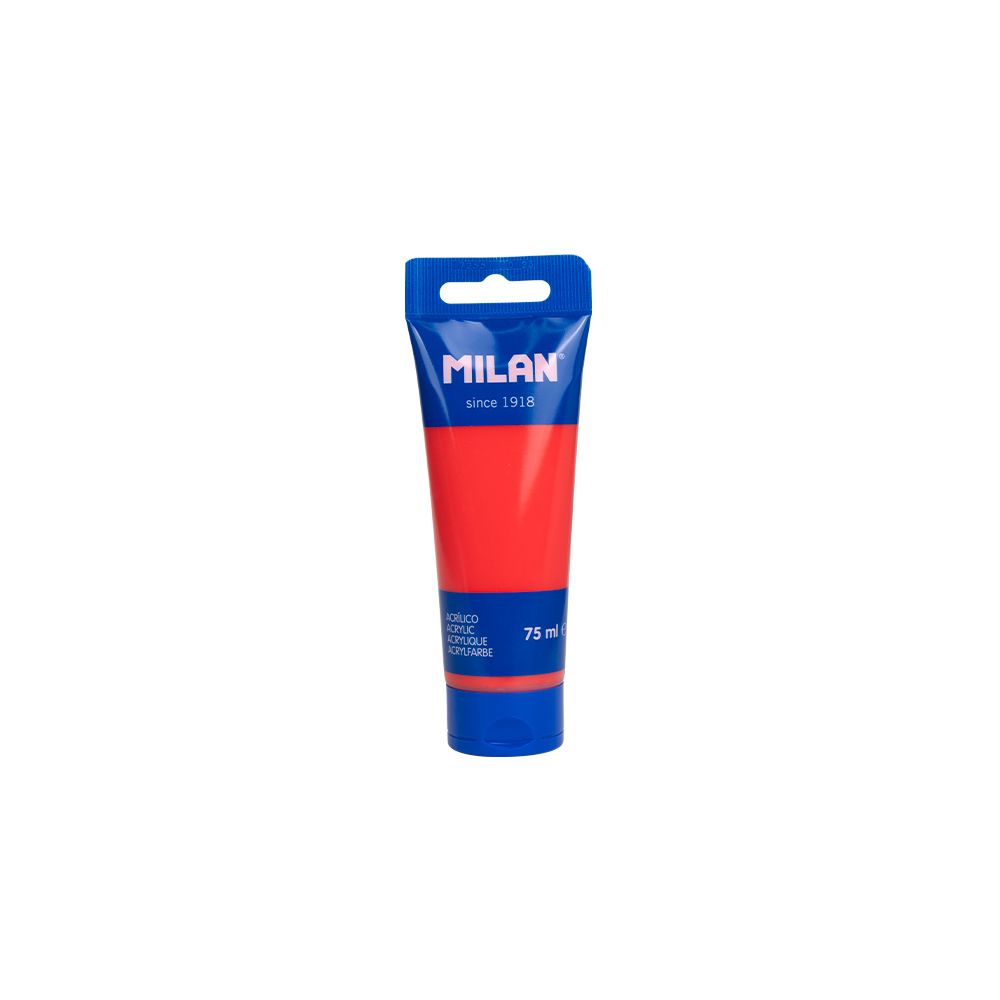 LOT de 6 Peinture Acrylique Milan Tube 75 ml - Pigments de Haute Qualité - Miscible - Couleur Rouge Pastèque