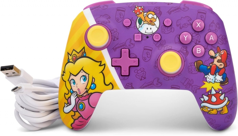 Manette filaire améliorée PowerA pour Nintendo Switch - Princess Peach Battle