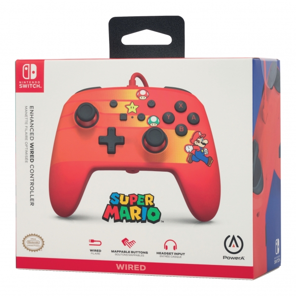 Manette filaire améliorée PowerA pour Nintendo Switch - Speedster Mario