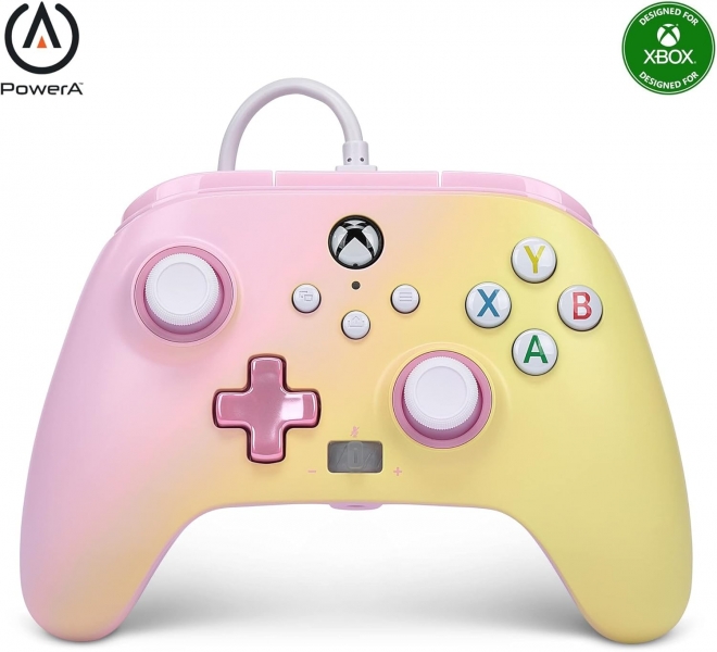 Manette filaire améliorée PowerA pour Xbox Series X|S - Limonade rose