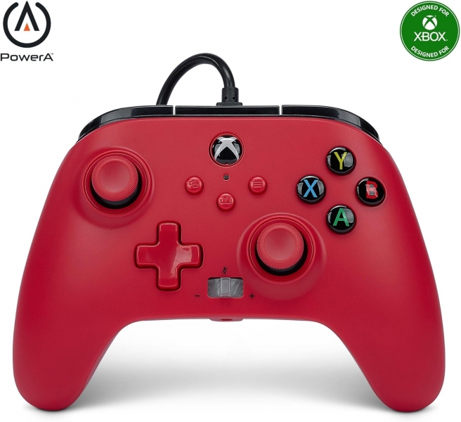 Manette filaire améliorée PowerA pour Xbox Series X|S - Rouge Artisan