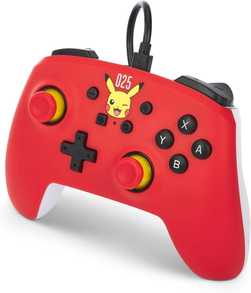 Manette filaire PowerA pour Nintendo Switch - Pikachu qui rit