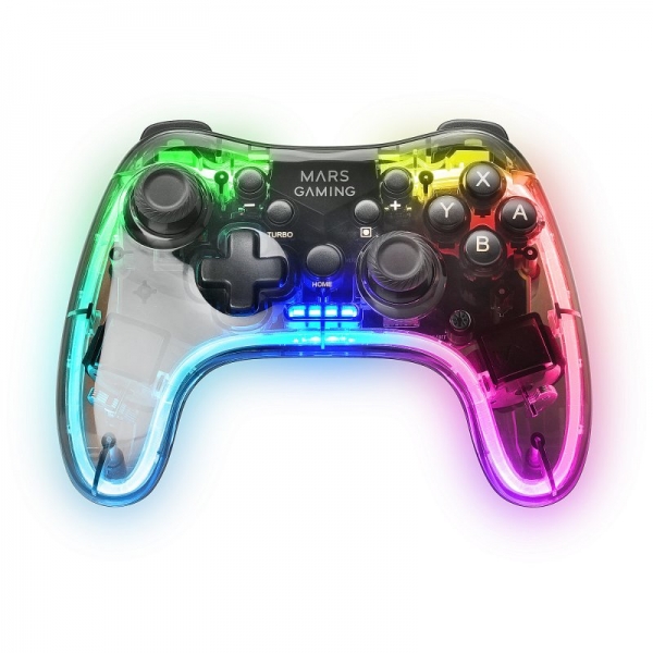 Manette sans fil Mars Gaming MGP-BT - Bluetooth 5.0 + USB - Adaptateur pour smartphone - Modes X-input/Direct-input - 20 boutons - Gyroscope 6 axes - Double vibration - Différentes couleurs