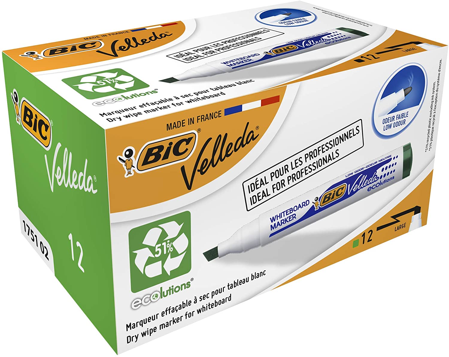 LOT de 12 Marqueurs tableau blanc Bic Velleda