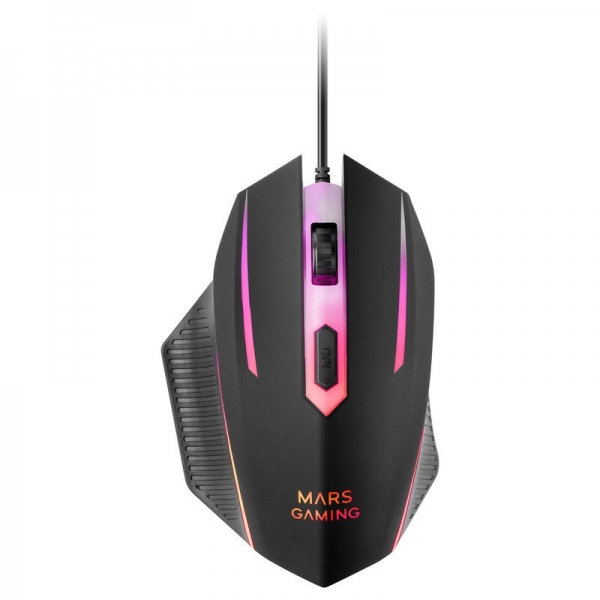 Mars Gaming MCP124 Combo Gaming 3in1 - Clavier Ergonomique H-Mech - Souris RGB HUANO Switches - Tapis Nanotextile Arc-en-Ciel - Compatibilité Multiplateforme - Couleur Noir