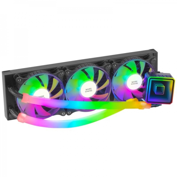 Mars Gaming ML-ULTRA360 Refroidissement Liquide - 650W TDP - Technologie OPTI-CHAMBER 3ème Génération - Éclairage ARGB - Ventilateurs Silencieux FDB - Couleur Noir