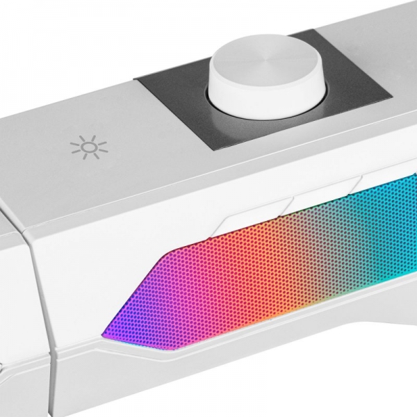 Mars Gaming MSDUO RGB Mesh Sound System - Éclairage RVB - Polyvalence 2 en 1 - Bluetooth 5.0 - Puissance 15 W - Pilotes DSP Sound et REFLEX - Couleur Blanc