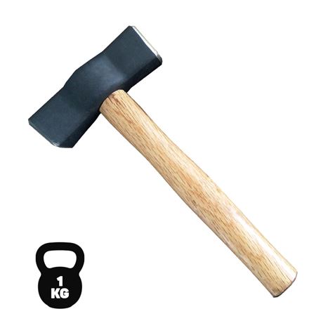 Marteau de menuisier Blim - Tête en acier au carbone forgé 1 kg - Surface de travail trempée - Manche en bois - Manche ergonomique - Couleur naturelle