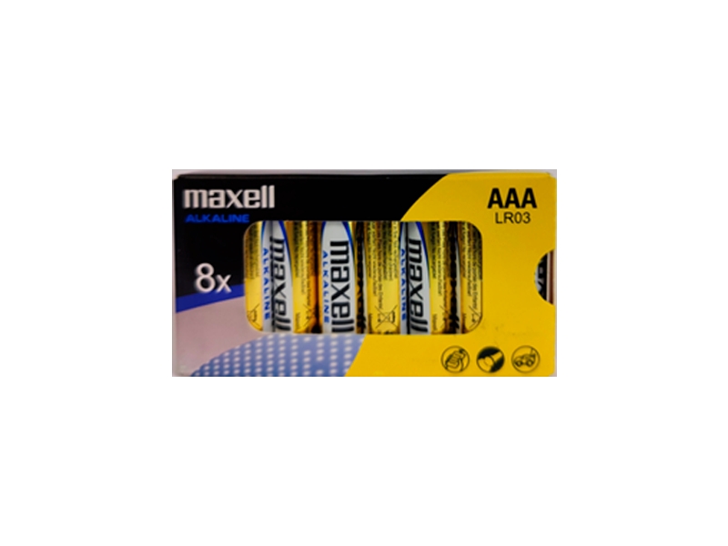 Maxell Lot de 8 piles alcalines LR03 AAA 1,5 V