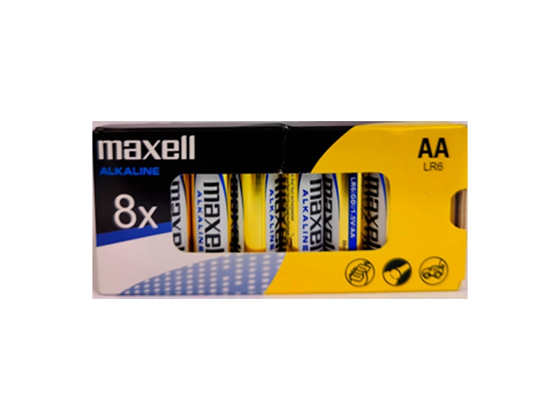 Maxell Pack de 8 Piles Alcalines LR06 AA 1,5V