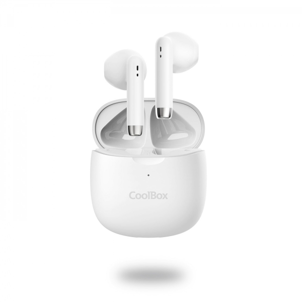 Mini casque Coolbox TWS-01 - Bluetooth 5.1 - Connexion stable - Design compact - Couleur blanche