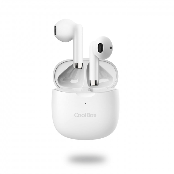 Mini casque Coolbox TWS-01 - Bluetooth 5.1 - Connexion stable - Design compact - Couleur blanche