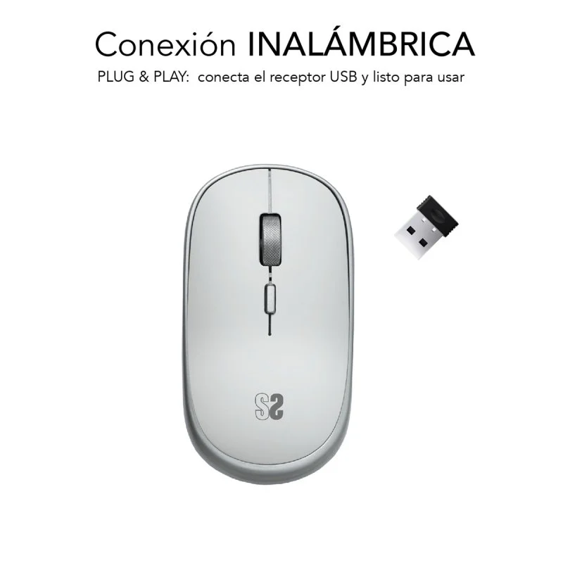 Mini Souris Sans Fil Subblim Wireless - 54mm x 25mm - Silencieuse - Précision réglable - Finitions de qualité - Ambidextre - 4 boutons - Economie d'énergie - Coloris Blanc