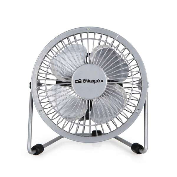 Mini Ventilateur de Bureau Orbegozo PW 1021 - Puissant et Silencieux - Connexion USB 2 en 1 - Pales Métalliques 10 cm