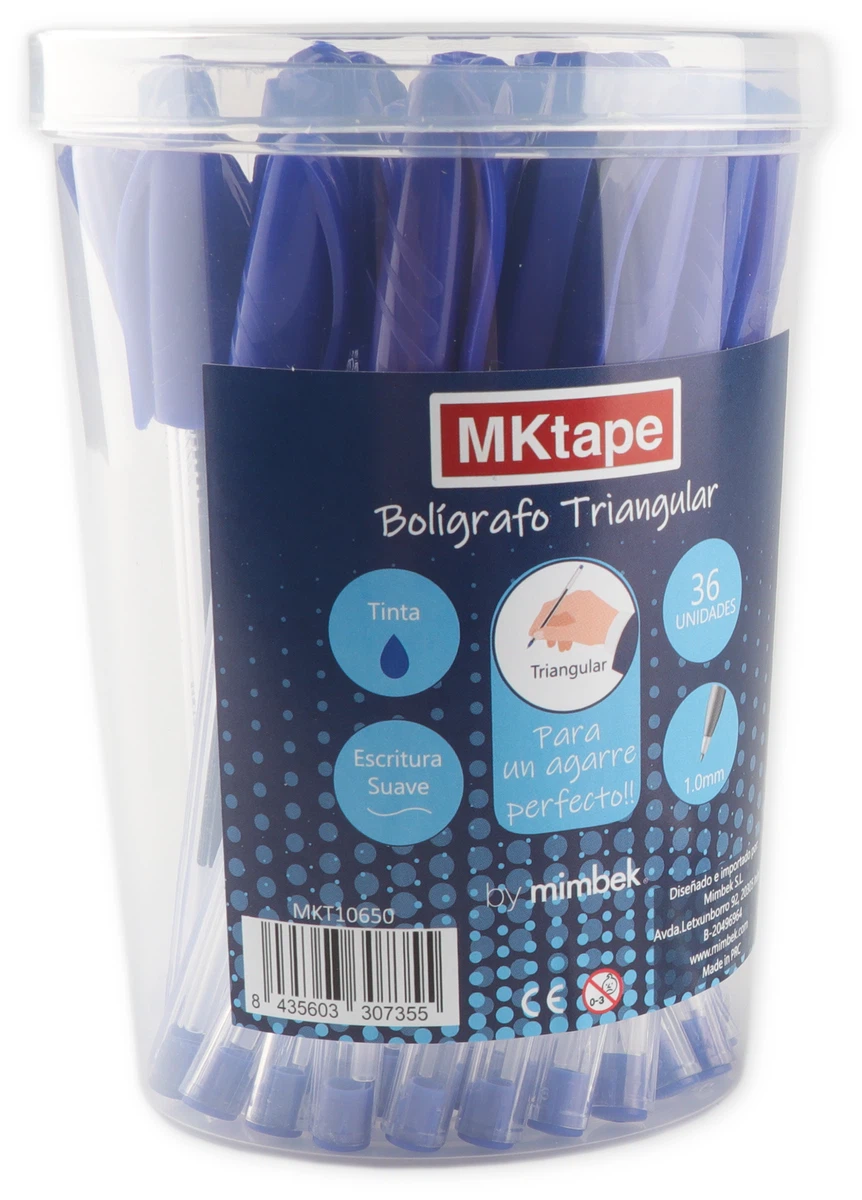 MKtape Lot de 36 stylos à bille triangulaires