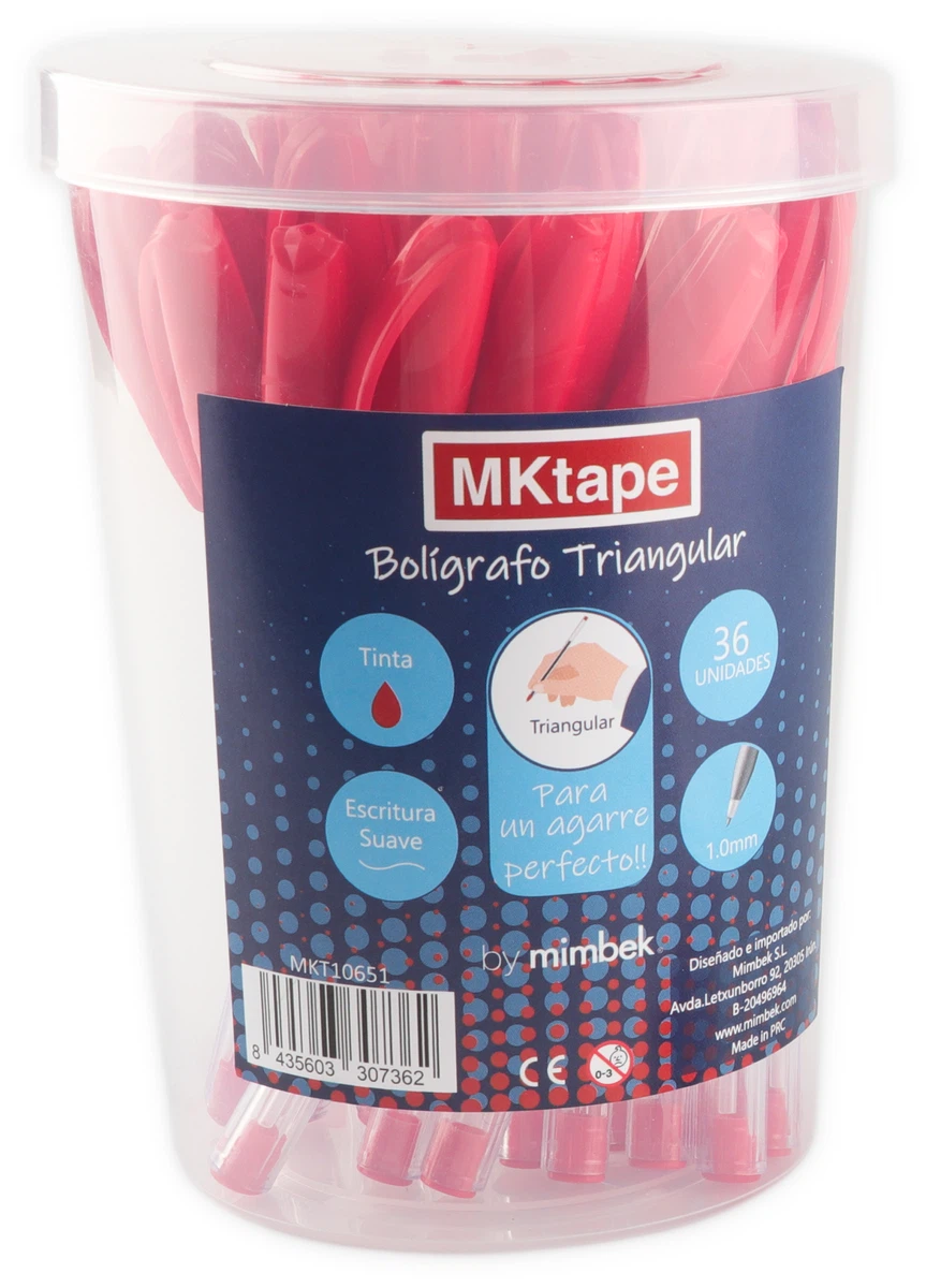 MKtape Lot de 36 stylos à bille triangulaires