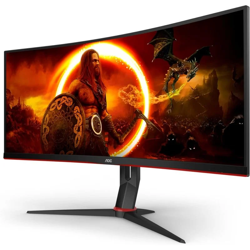 Moniteur AOC G4 34" incurvé 1500R LED VA UltraWide QHD 180 Hz - Réponse 1 ms - Angle de vision 178° - USB, HDMI, DisplayPort, Audio - Support VESA 100x100