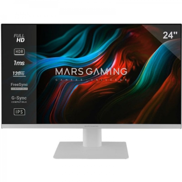 Moniteur Gaming Mars Gaming MV-24 FAST-IPS - 24" Full HD - 1ms - 120Hz - HDR10 - FreeSync et G-Sync - Connectivité HDMI/DP - Couleur Noir