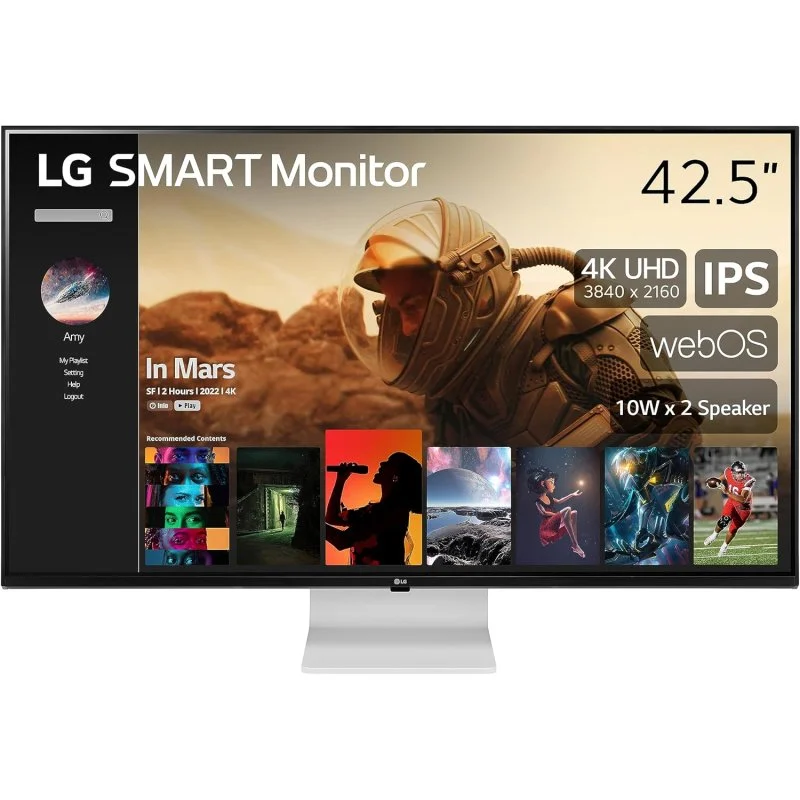 Moniteur intelligent LG 42,5" LED IPS UHD 4K HDR 10 - WebOS, HDMI, USB-C - Haut-parleurs - VESA 100x100