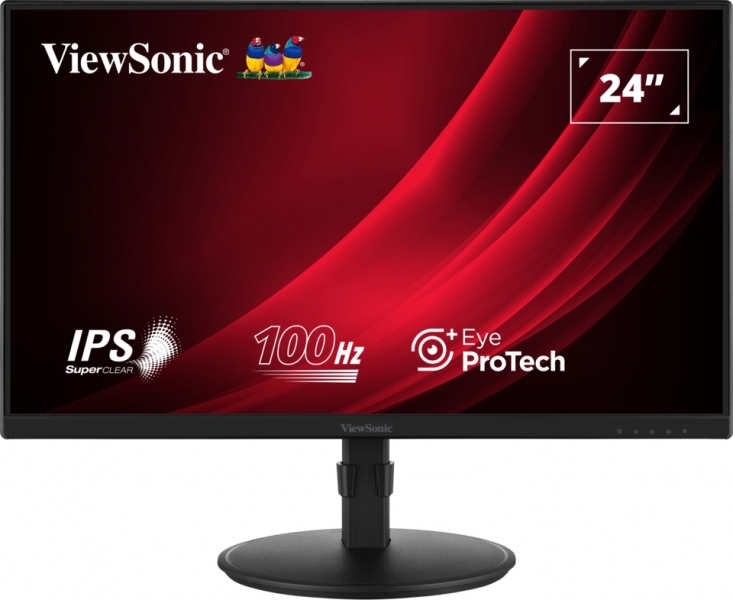 Moniteur Viewsonic 23.8" VA2408-HDJ LED IPS FullHD - 100 Hz - Réponse 5 ms -16:9 - VGA - HDMI - DisplayPort - Hauteur réglable - Rotatif - Inclinable - VESA 100x100 - Couleur Noir