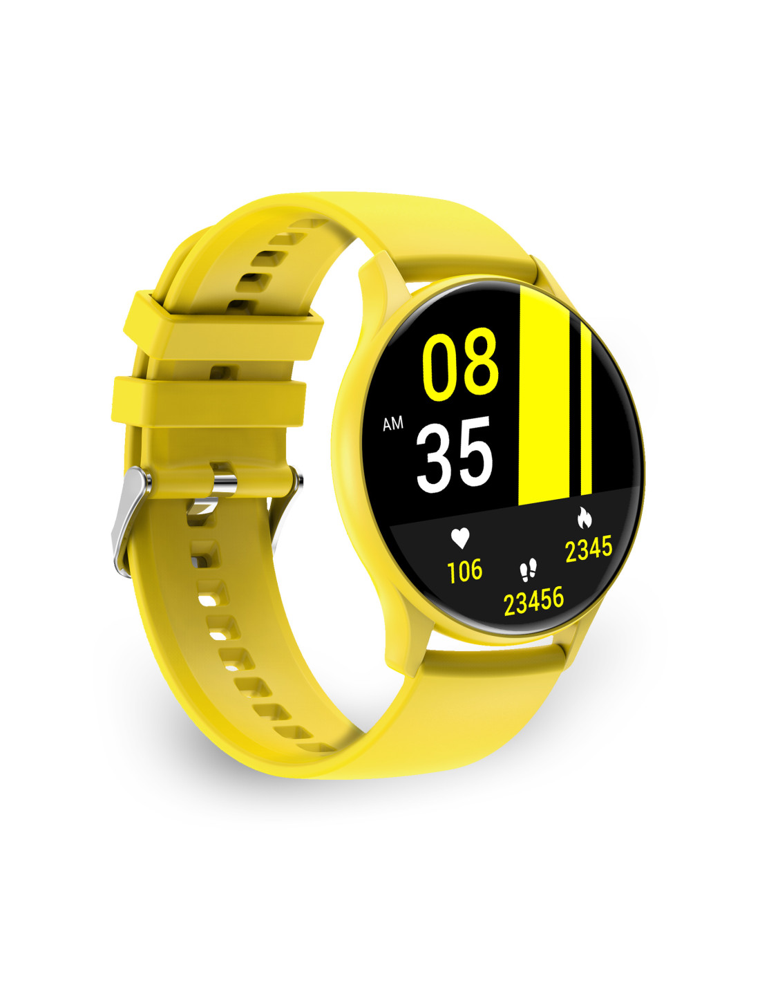 Montre intelligente Ksix Core - Écran AMOLED 1.43 ? - Autonomie de 5 jours - Modes Sports et Santé, Appels, Assistants vocaux - Submersible - Couleur Jaune