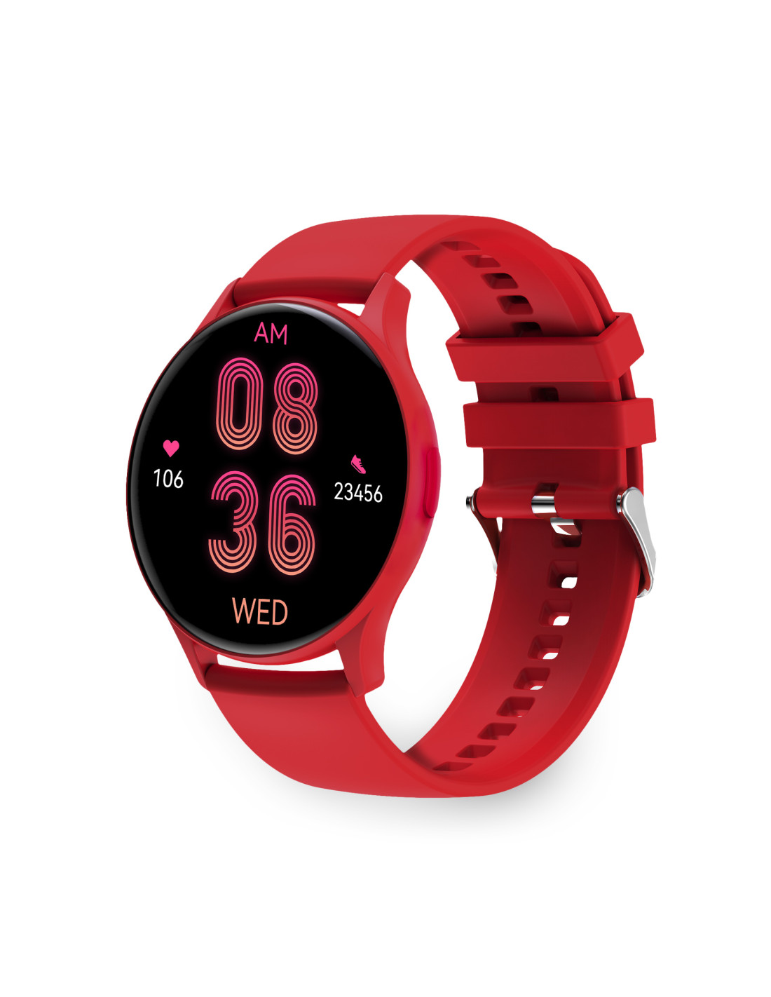 Montre intelligente Ksix Core - Écran AMOLED 1.43 ? - Autonomie de 5 jours - Modes Sports et Santé, Appels, Assistants vocaux - Submersible - Couleur Rouge