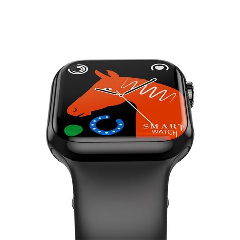 Montre intelligente XO avec écran IPS 1,83" - Batterie 3,7 V, 200 mAh - Fonctions fréquence cardiaque et oxygène - Podomètre - Moniteur de sommeil - Appels Bluetooth - Couleur noire