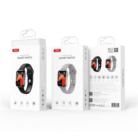 Montre intelligente XO avec écran IPS 1,83" - Batterie 3,7 V, 200 mAh - Fonctions fréquence cardiaque et oxygène - Podomètre - Moniteur de sommeil - Appels Bluetooth - Couleur noire