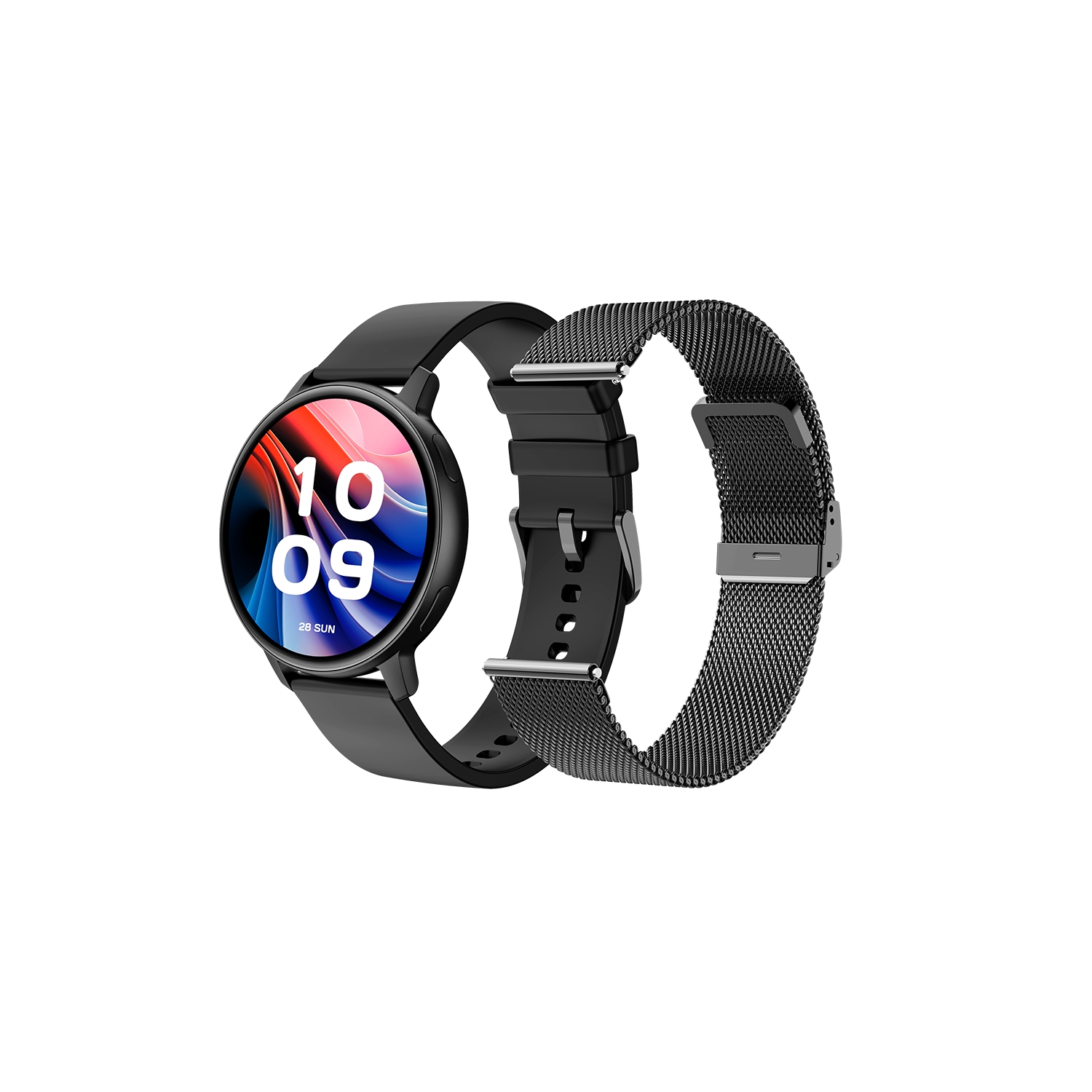 Montre Smartwatch SPC Smartee Duo Classic Écran AMOLED rond 1,43" - Plus de 100 modes sportifs - Surveillance de la santé - Résistance IP68 - Couleur noire