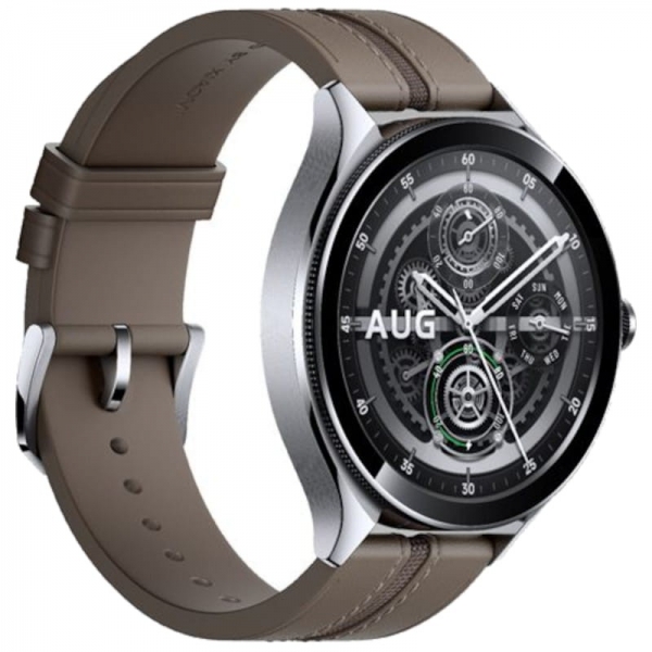 Montre Smartwatch Xiaomi Watch 2 Pro Écran AMOLED 1.43" WiFi, Bluetooth 5.2 - Autonomie jusqu'à 72 heures - Résistance 5 ATM - Boîtier Argent/Bracelet Marron