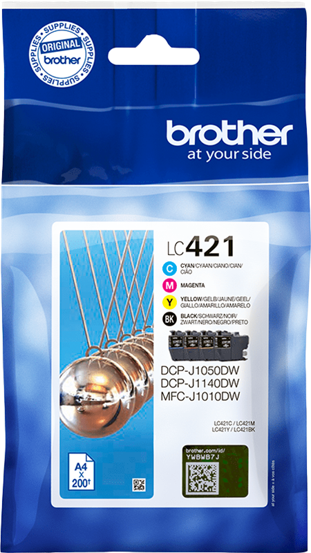 Brother LC421 - Pack de 4 - noir, jaune, cyan, magenta - original