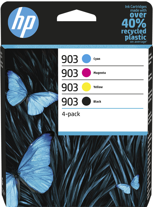 HP 903XL Pack de 4 Cartouches d'Encre Noire, Cyan, Magenta, Jaune