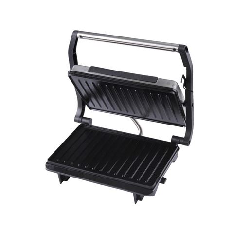 Muvip Acier Inoxydable Grill Sandwich Maker 750W - Plaque Supérieure Inclinable - Pression Uniforme - Poignée Cold Touch