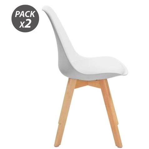 Muvip Pack 2 Chaises Design D200 - Blanc