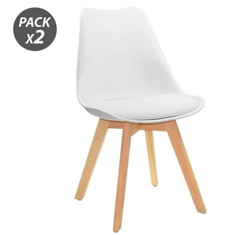 Muvip Pack 2 Chaises Design D200 - Blanc