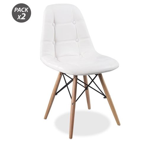 Muvip Pack 2 Chaises Design D300 - Blanc