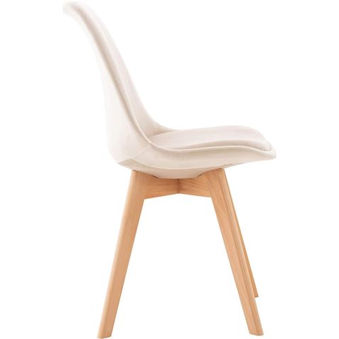 Muvip Pack 2 Chaises Design D400 - Tissu Beige