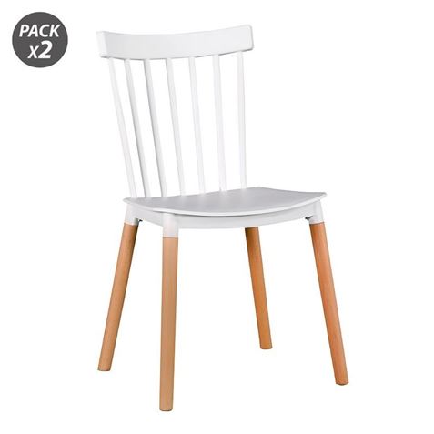 Muvip Pack 2 Chaises Design D800 - Blanc