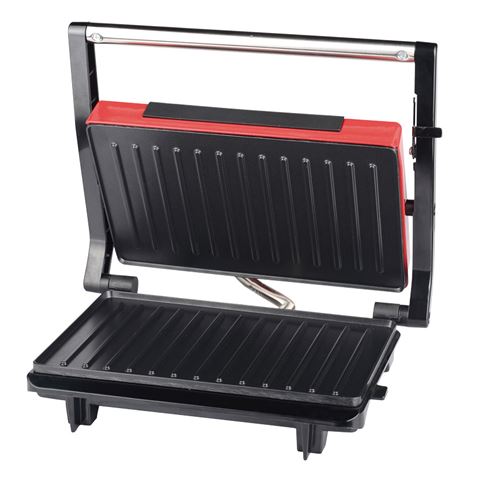 Muvip Sandwich Maker Plaque De Grill En Acier Inoxydable 750W - Plaque Supérieure Inclinable - Pression Uniforme - Poignée Cold Touch