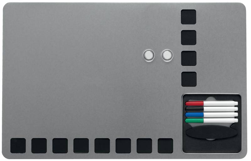 Nobo Petit Tableau Blanc Magnétique avec Grilles en Mousse pour Fixer les Notes - 610x390mm - Multifonctionnel et Sans Cadre - Couleur Blanche