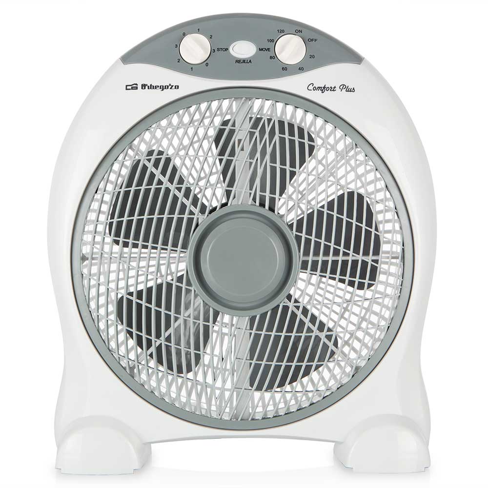 Orbegozo Box Fan BF 1030 Ventilateur Portable Rafraîchissant - Moteur Puissant 45W - Minuterie 2h - Silencieux et Compact